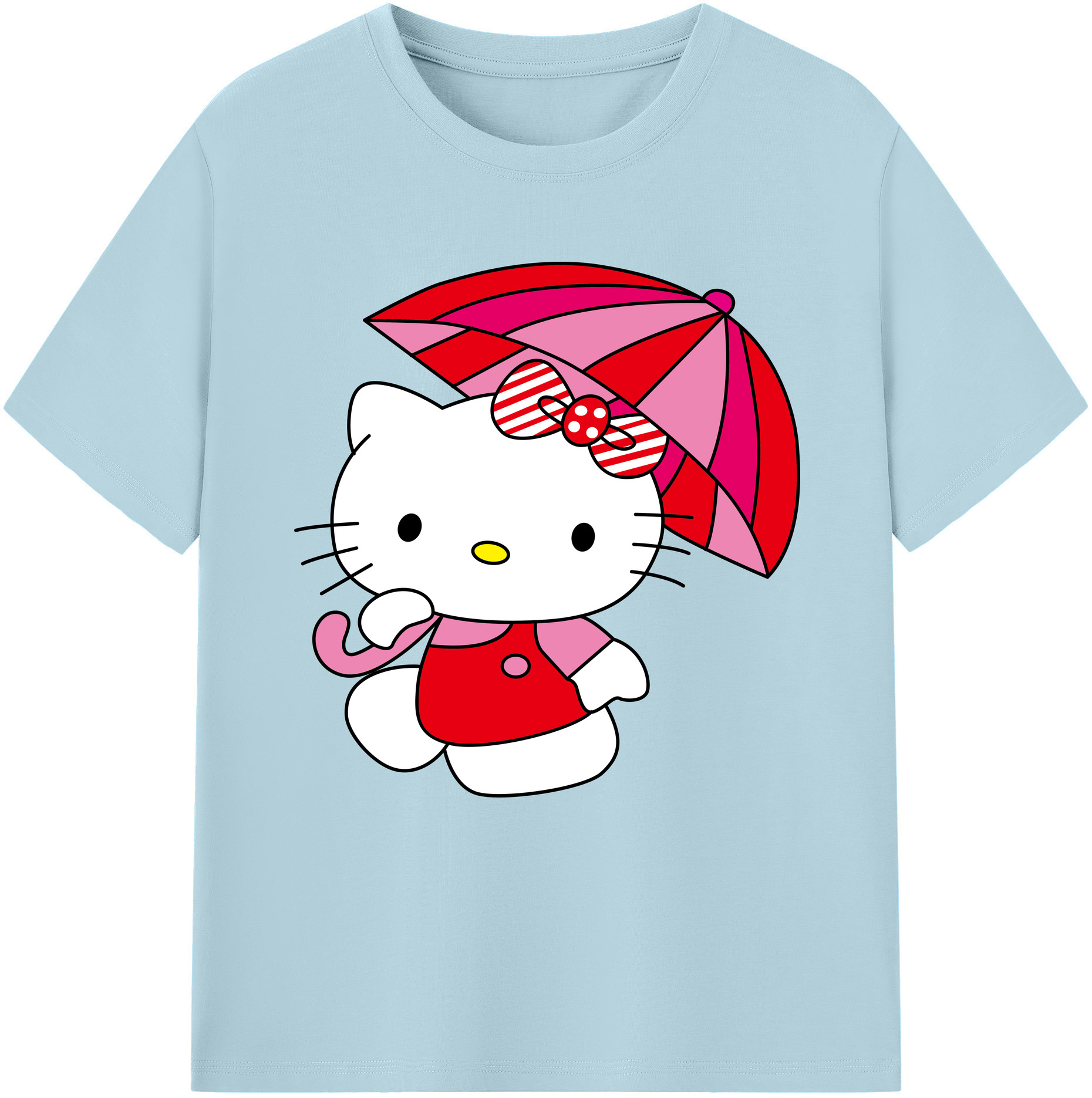 （画像用） Hello Kitty ハローキティ 綿100％半袖Tシャツ（フロントプリント）